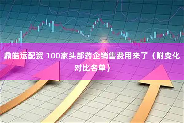 鼎皓运配资 100家头部药企销售费用来了（附变化对比名单）